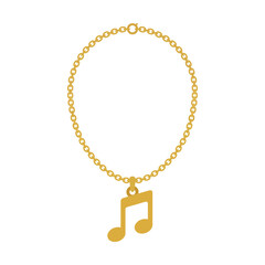 Fototapeta premium Gold musical note necklace pendant