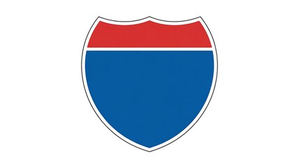 Obraz premium Shield icon, blue and red shield, protective symbol, security logo