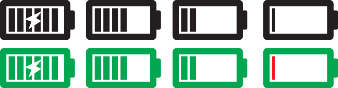 wifi icon Black and green for phone. Phone bar status Icons, battery Icon, wifi signal strength. A simple black and white illustration displays icons for signal strength wifi and battery level high qu