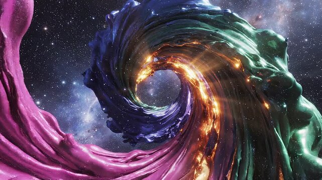 Vibrant and dynamic colorful ink splashes abstract background, a mesmerizing cloud of yellow, blue, and purple hues dissolving and swirling creating an ethereal, fluid art formation