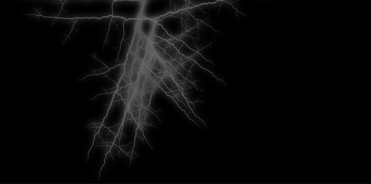 Glowing neural network connections on black background, brain activity and neuroscience concept