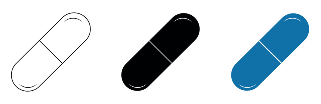 Pill capsule.  capsule icon