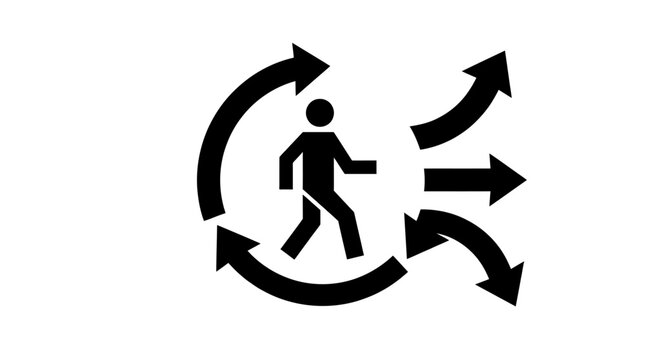 Triman Recycling Symbol Icon &ndash; Minimal Black and White Environmental Compliance Sign Vector