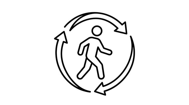 Triman Recycling Symbol Icon &ndash; Minimal Black and White Environmental Compliance Sign Vector