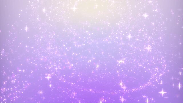 煽り構図のキラキラの粒子が上昇する紫委色のループ背景動画 / Looping purple background video featuring a dramatic composition of sparkling rising particles