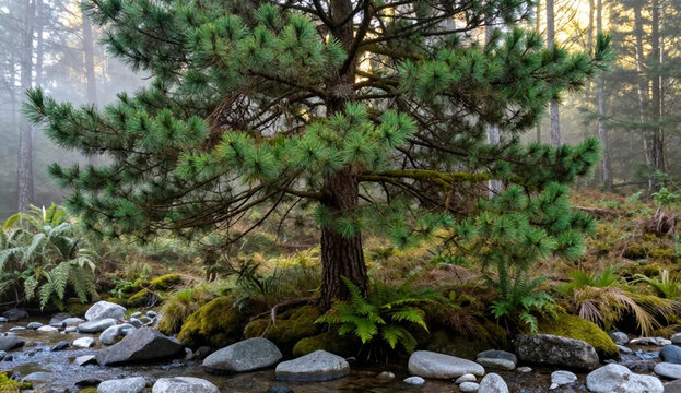 moss on the rocks