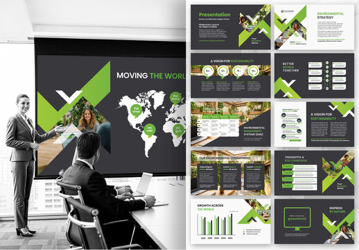 Modern Eco Friendly Sustainability and Green Energy Business Presentation Template