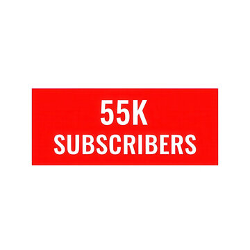55K subscribers milestone celebration banner, red social media follower counter, 55000 subscriber achievement graphic for content creators