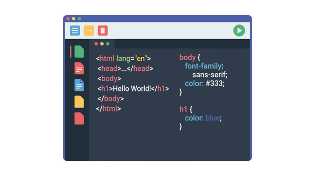 Computer screen with coding interface.