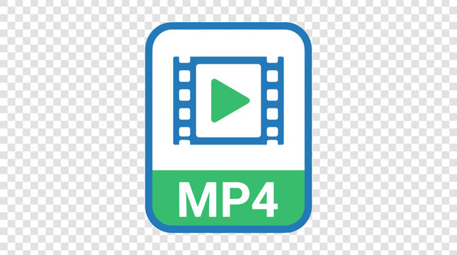 MP4 video file icon graphic symbol.