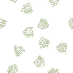 Fototapeta premium broken damaged house glyph vector seamless pattern. broken damaged house signthin illustration
