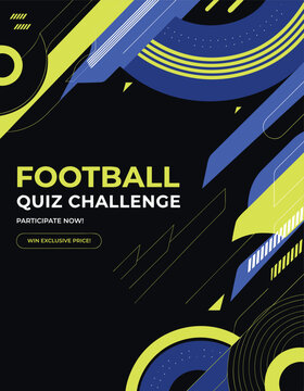 Football quiz challenge digital poster for sports event