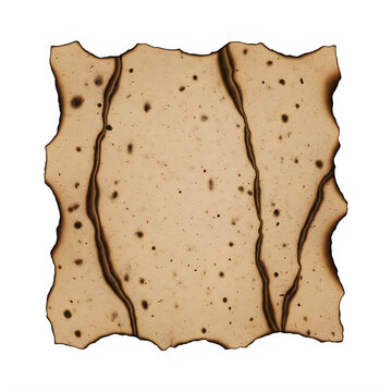 Three brown woven rattan placemats on table isolated on white background