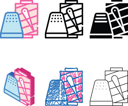 series thimble with thread color icon vector. thimble with thread sign. isolated symbol illustration