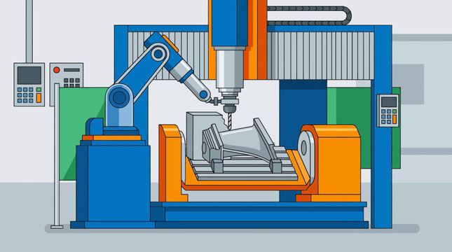 CNC Milling Machine Cutting Aluminum Aerospace Component