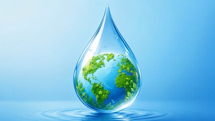 Obraz premium earth in water drop