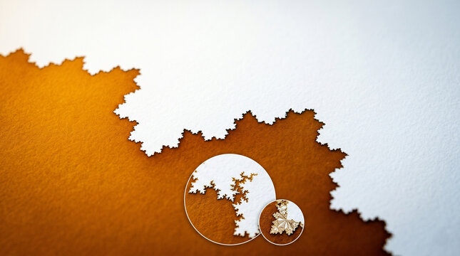 Abstract Fractal Pattern with Magnified Details on Textured Paper