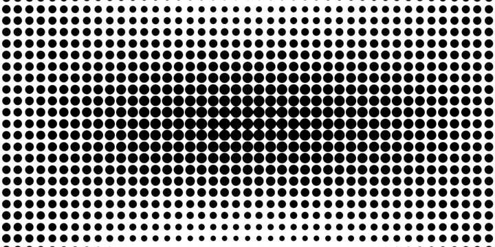 Black and White Dotted Halftone Pattern Background, Abstract Gradient Vector Illustration