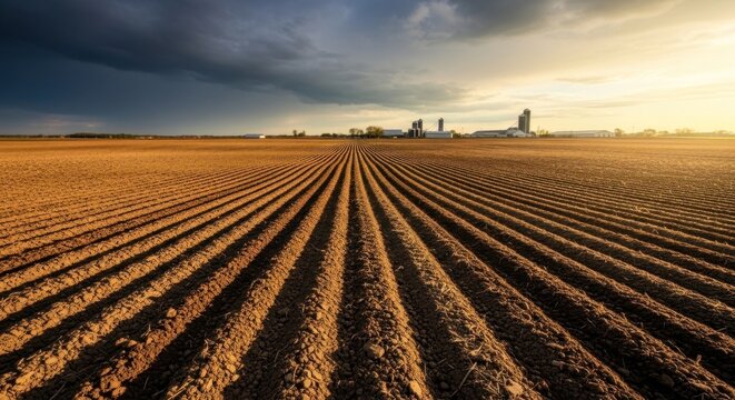 plowed field in autumn
