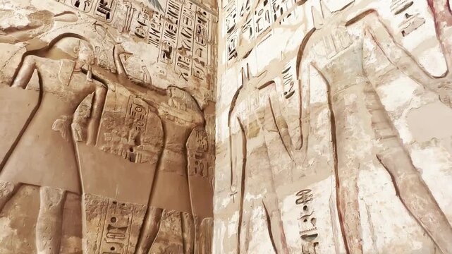 Medinet Habu, the mortuary temple of Ramesses III, located on the west bank of Luxor, Egypt.