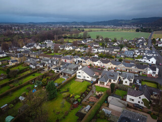 Obraz premium Cambuskenneth residential area near Forth river, Stirling, Scotland