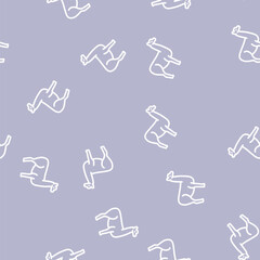 Obraz premium lama wild animal line seamless pattern lama wild animal thin line illustration