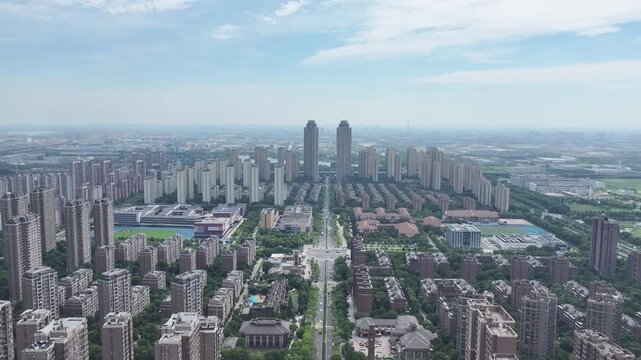 Aerial View of Modern High Rise Residential District