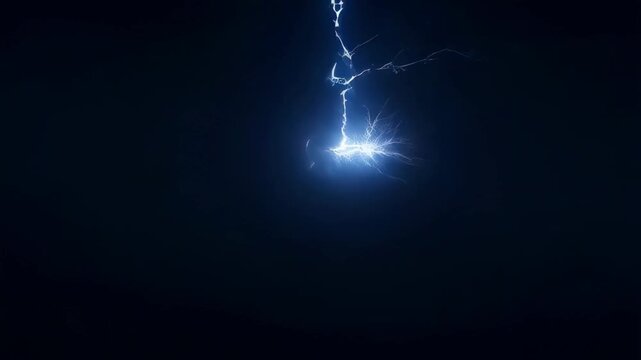 Electrifying lightning strikes in highspeed thunderstorm night sky