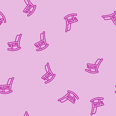 Obraz premium rocking chair outdoor furniture line seamless pattern rocking chair outdoor furniture thin line illustration