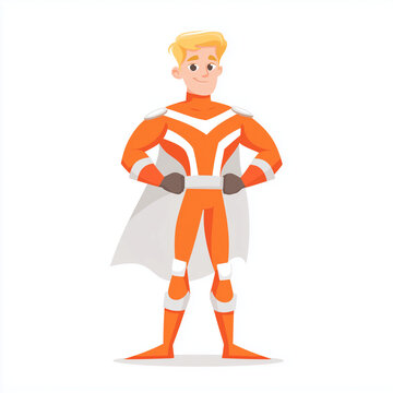 Niedliche Superhelden-Illustration im Cartoon-Stil. Kindgerechtes Charakterdesign f&uuml;r Mut, St&auml;rke, Abenteuer, Kinderb&uuml;cher, Lernmaterialien und kreative Projekte.