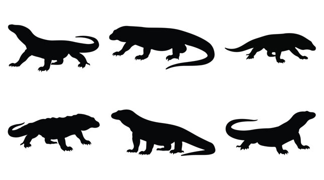 Collection of various dinosaur silhouettes