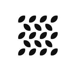 Fototapeta premium A repeating pattern of stylized leaf shapes.
