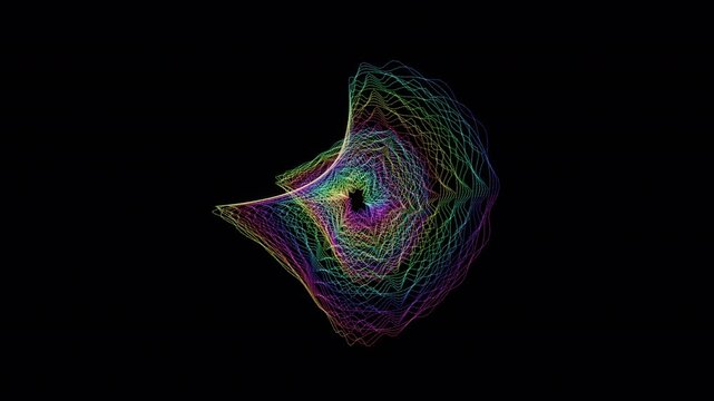 Seamless 4K loop of a glowing magenta chladni pattern morphing in a hypnotic abstract motion field with cinematic depth. Ideal for VJ sets, music videos, science visuals and technology backgrounds.