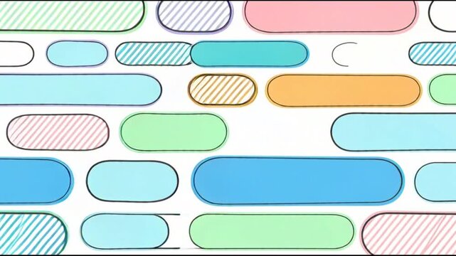 Abstract Pattern of Colorful Rounded Rectangles and Stripes