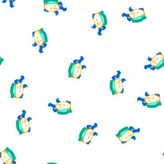 Fototapeta premium orange fruit character isometric seamless pattern. orange fruit character sign illustration