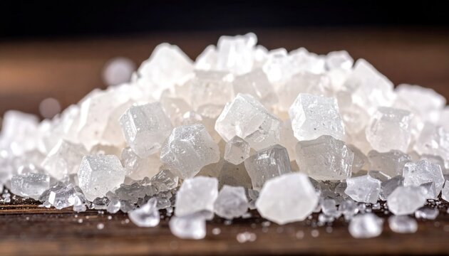 Close-up of crystalline salt crystals.
