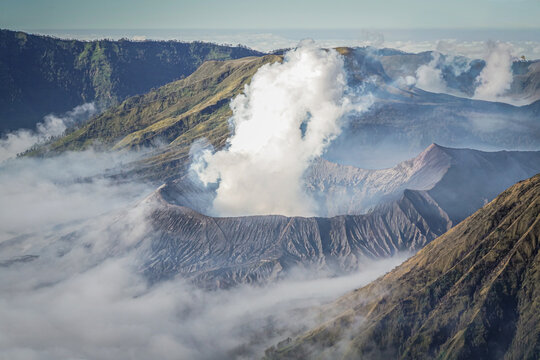 atmosphere the bromo volcano with dramatic tone