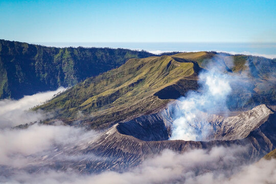 atmosphere the bromo volcano with dramatic tone