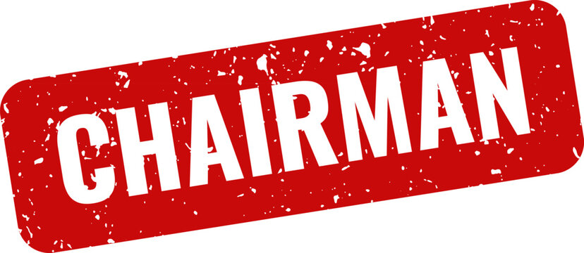 Chairman red stamp on white background leadership role designation graphic