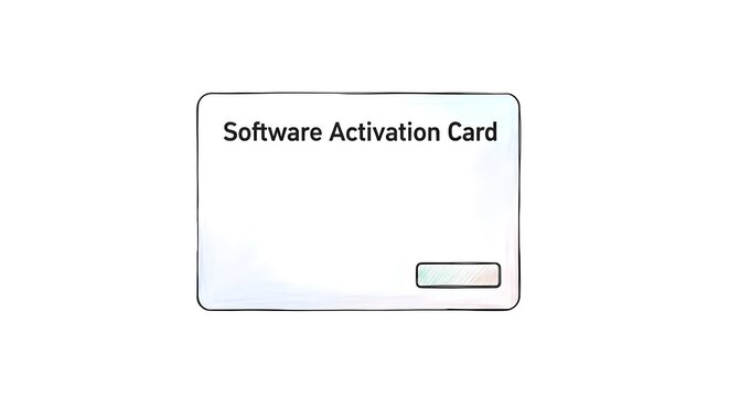 Blank Software Activation Card Digital License Template Design.