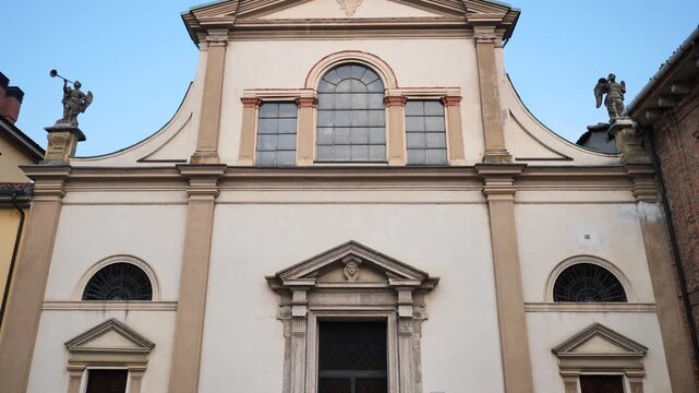 Facada historic Monza church, Lombardy, Italy