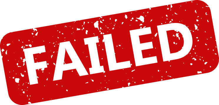 Red rubber stamp with the word failed isolated on white background