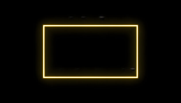 Glowing yellow rectangle on black background