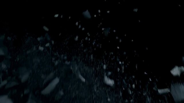 Dark surface transition with dusty erosion and texture cracks revealing particles