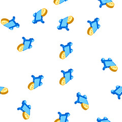 Fototapeta premium cashback percentage in shop cart isometric seamless pattern. cashback percentage in shop cart sign illustration