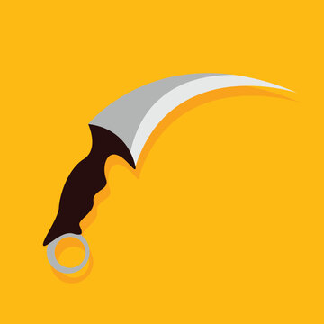 Background icon design for the karambit weapon. The karambit is a traditional weapon of the Minangkabau people of West Sumatra