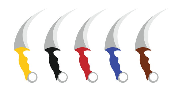 Background icon design for the karambit weapon. The karambit is a traditional weapon of the Minangkabau people of West Sumatra