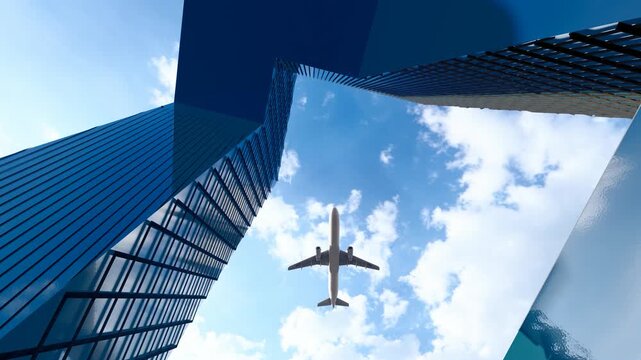  The plane flew over the CCTV headquarters building in Beijing(3D software Lumion makes non-AI)
