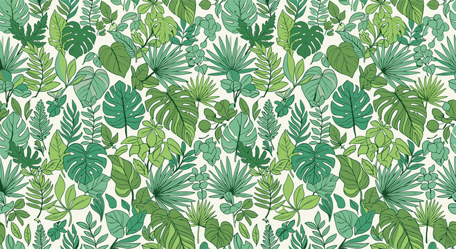 Deep Sea Algae and Coral Seamless Pattern on Teal