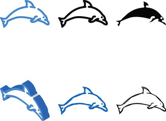 Obraz premium modern dolphin water mammal animal color icon vector. dolphin water mammal animal sign. isolated symbol illustration
